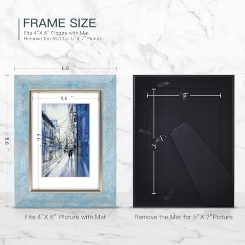 XUANLUO 5x7 Picture Frames Set of 4,Rustic Retro Photo Frame(Multicolor) - color: Multicolor-4pcs, size: 5 x 7 inch