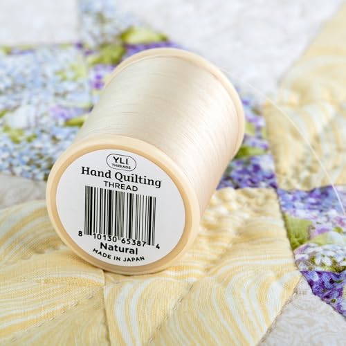 YLI Hand Quilting Thread - 100% Egyptian Cotton, Glazed, Strong & Tangle-Free, 500 yd. Spool - Natural - color: Natural