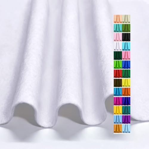 White Felt Fabric 36" X 18" 1.6mm Thick Soft Half Square Felt Sheet - color: White, size: 36'' x 18''