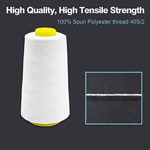 Baby Blue Serger Thread All-Purpose Thread for Sewing, Polyester, 4 Cones of 3000 Yards Each Spool for Sewing Machine - color: 4 Baby Blue