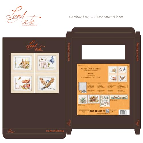 Lanarte Vervaco PN-0007953 | Four Seasons Set of 4 Counted Cross Stitch Kit | 8 x 10cm - style: Four Seasons