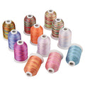 Simthreads 12 Multi Color Variegated Color Embroidery Machine Thread 1000 Meters Each for Janome Brother Pfaff Babylock Singer Bernina Husqvaran and Most Home Sewing Embroidery Machines - color: 12va-2