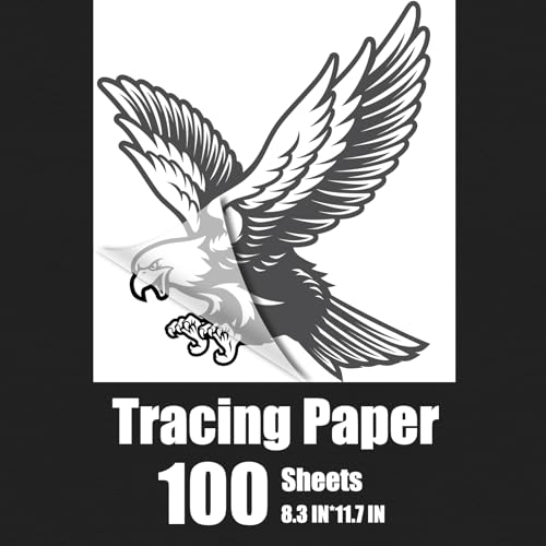 Waybas 100 PCS Tracing Paper, A4 Size, White, 8.5 x 11.5 Inch, Translucent, Sketching, Calligraphy - color: 100 Pcs