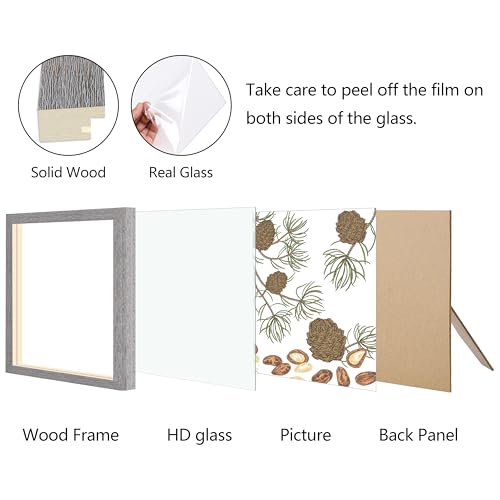 CORE ART 4x4 Picture Frame, Solid Wood Rustic Dark Gray - color: Dark Grey, size: 4x4 - 1 pack