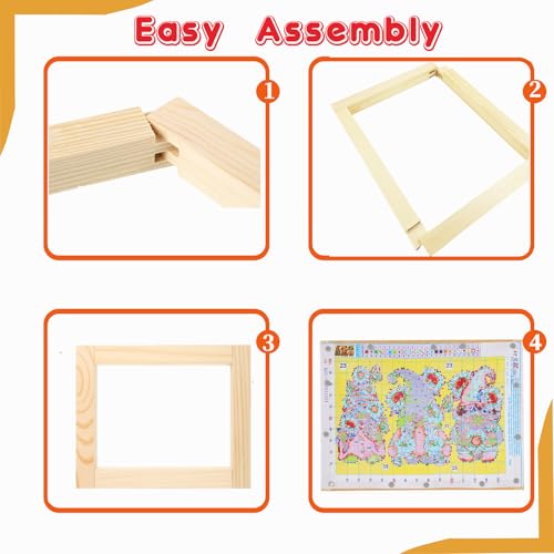 16 Pcs 8 Sets, 6 Sizes Wooden Stretcher Bars for Needlework,Embroidery Set - color: 16