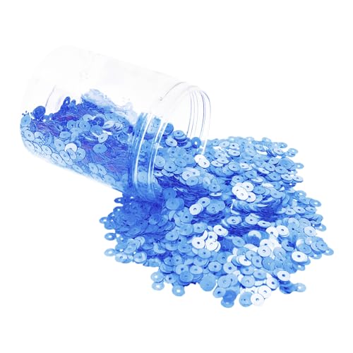Mandala Crafts 6mm Flat Round Light Blue Sequins for Sewing Embroidery - color: Light Blue, size: 6mm Flat Sequins