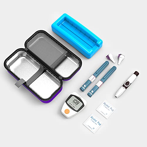 SHBC Insulin Pen Carrying Case Portable Medical Cooler Bag for Diabetes with Protective Ice Brick - Convenient to Changing Needles with Each Injection Purple - color: Purple