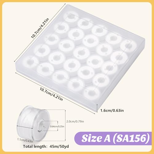 UzecPk 25pcs White Thread for Sewing, Embroidery Bobbins, Bobbin Thread - color: 25 White, size: 25 Pcs