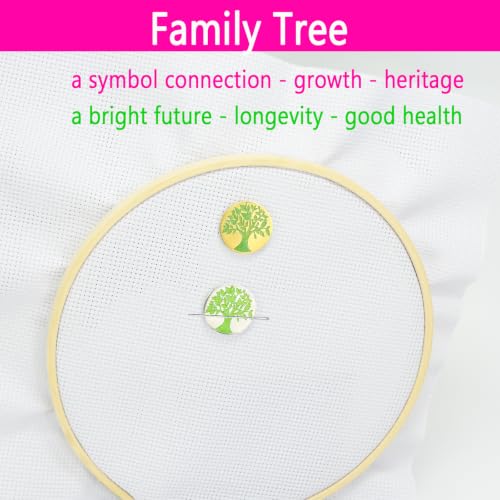 SUNOREEK Tree of Life Magnetic Needle Minder for Cross Stitch, Needle Holder for Embroidery Sewing Needlepoint Accessories, Silver and Gold, Stainless Steel, 2 Pack with Storage Case (Tree) - color: tree