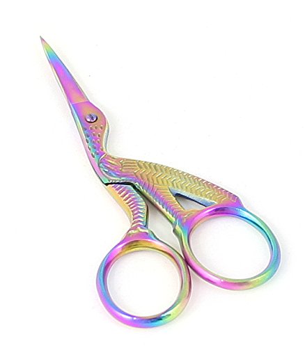 3.5" Titanium Stork Bird Embroidery Scissors Sewing Bird Shaped Dressmaker Shears Scissors for Craft Art Work, Embroidery Needle by ThreadNanny