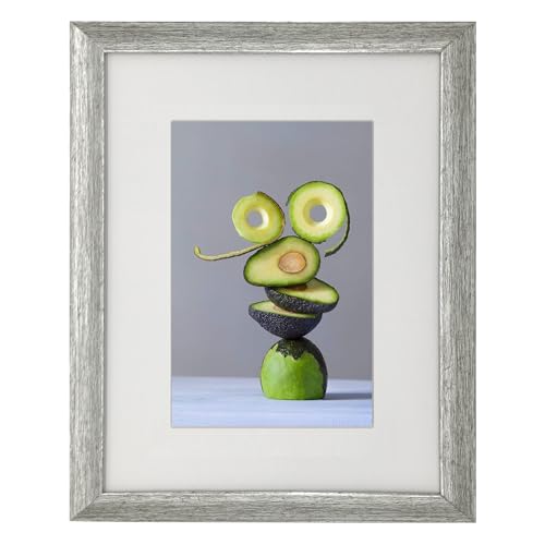 8x10 Photo Frame Gallery Picture frame with 5x7 mat,Freestanding and Wall Mountable,Silver - color: Silver, size: 8x10