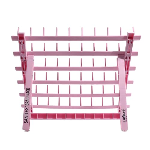 Laflare Braid Rack 60 Spools, PP Braiding Hair Stand, Thread Rack, Sewing Organizer, Quilting, Embroidery - Versatile Extension Holder (Pink) - color: 2. Pink