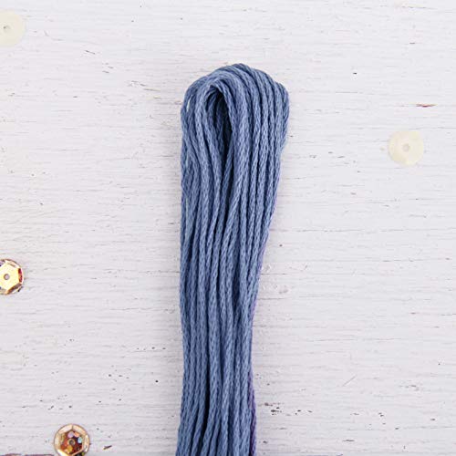12 Skeins ThreadArt Cotton Embroidery Floss, Dusty Blue - color: Dusty Blue