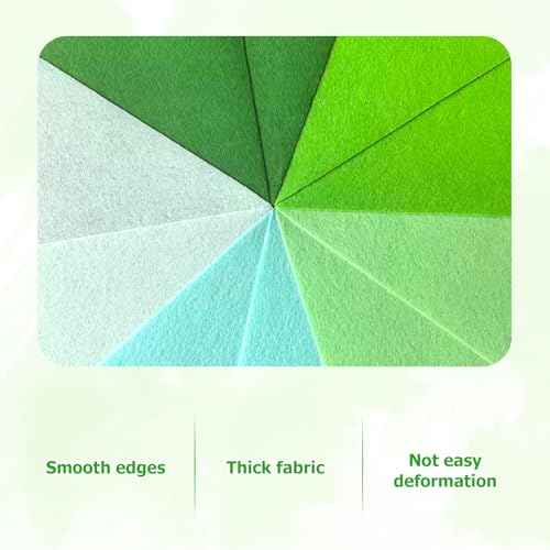 30Pcs Stiff Felt Sheets, 1mm Thick Felt Fabric Squares for Sewing & DIY - color: Green Series
