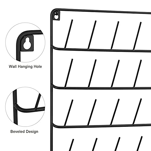 4 Pack Sewing & Embroidery Thread Rack Wall-Mounted Thread Holder Metal Sewing Organizer with Hanging Tools, Large Thread Organizer, 32-Spool - color: Black