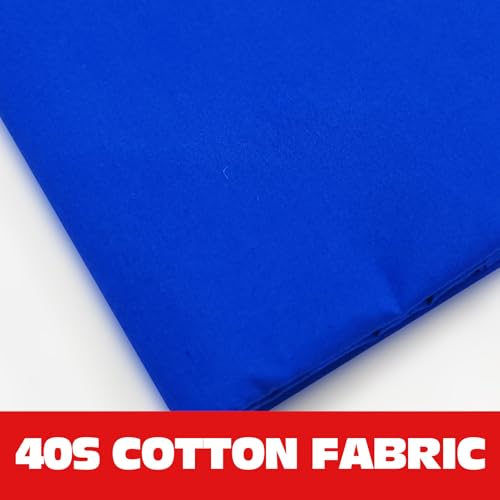 100% Blue Cotton Fabric for Sewing by 3 Yard, 59”Width Quilting Fabric Medium Weight 5.8 oz, Muslin Fabric by The Yard, Embroidery Cloth - color: Blue, size: 3yards