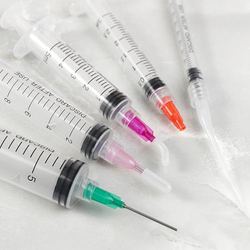 Glue Applicator Syringe with Blunt Tip Needle, Sealed Cap, Dispensers Tips