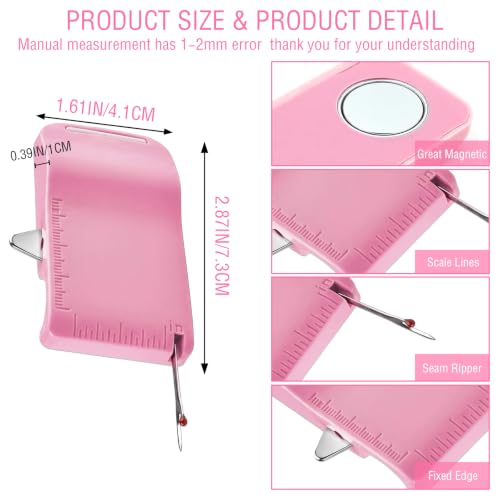 Pink Magnetic Seam Guide for Sewing Machine,Built-in Seam Ripper&Edge Guide - color: Pink