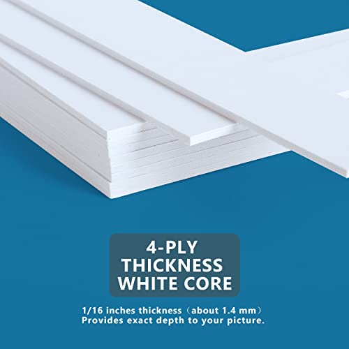 Somime 10 Pack White Acid Free Precut Picture Mats 16x20 for 11x14 Photos - size: white 10pc precut 16x20