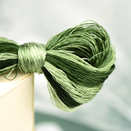 Natural 100% Silk Thread, Handmade Embroidery Thread Silk Floss 7 Colors 110m Each (15) - color: 15