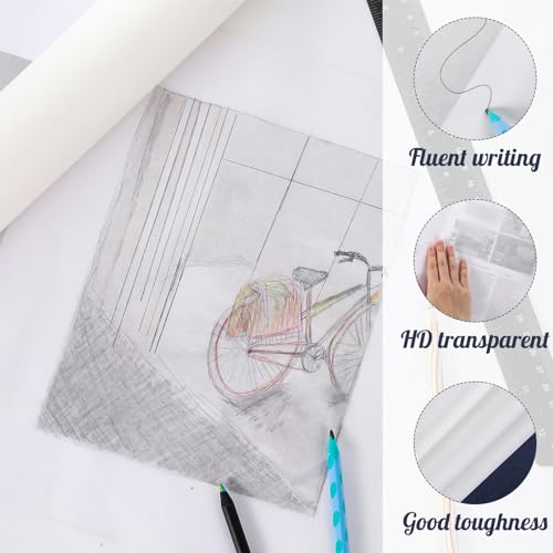 Tracing Paper Roll 24in x 30yd, White Trace Paper Pattern Paper Translucent Tracing Paper for Sewing, Drawing, Sketching, Gift Wrapping - size: 24in x 30yd