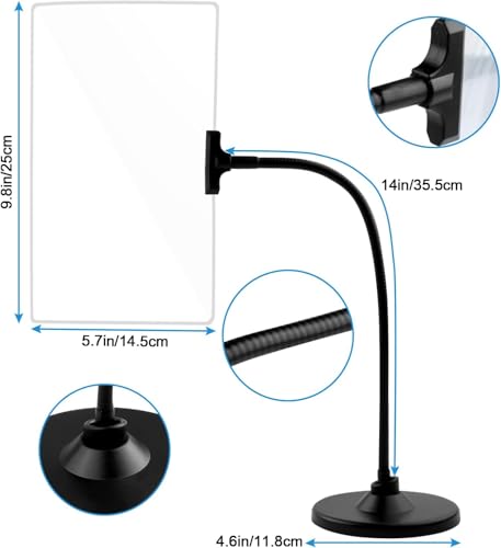 Magnifying Glass with Stand, 10" x 6" Large Page Magnifier for Reading