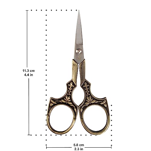 JubileeYarn Antique Style Heirloom Embroidery Craft Scissors - Bronze - 3 Scissors - color: Antique Heirloom - Bronze, size: 3 Scissors