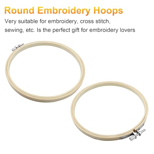 Biaungdo 6 Inch Embroidery Hoops, Round Wood, 6 Pieces - style: 6 inch