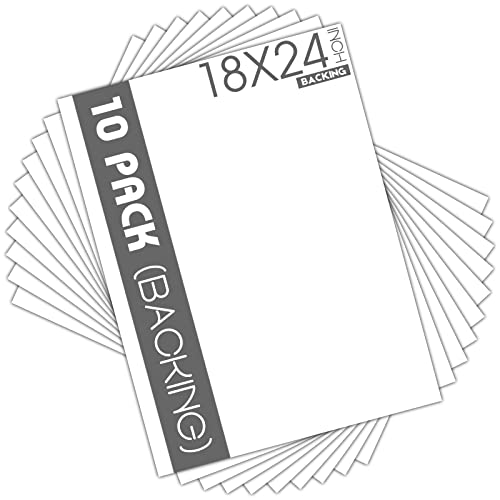 Mat Board Center 18x24 Backing Boards, 10 Pack White Backboards for Frames - size: 18x24
