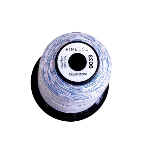Finesse Variegated Thread | 100% Polyester, 3ply, 50wt | 1100yds Stackable Thread Cones for Quilting and Sewing… (Moonstone) - color: Moonstone