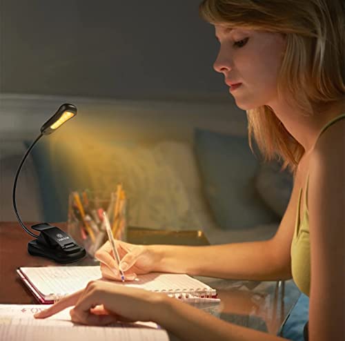 Vekkia 3000K Warm LED Rechargeable Book Light - color: Jet Black