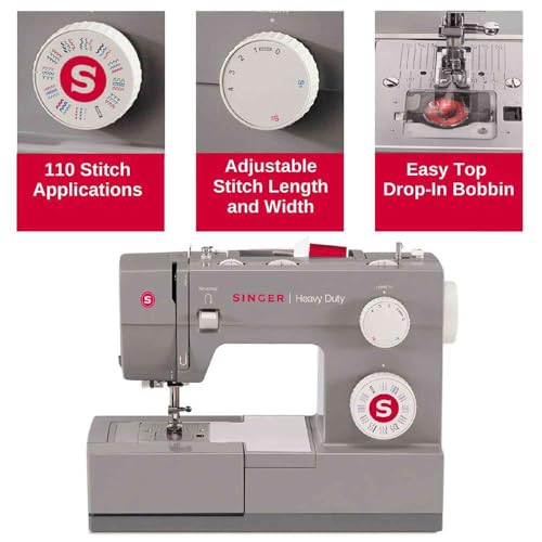 SINGER® 6380 Heavy Duty Sewing Machine with Extension Table, Accessory Kit