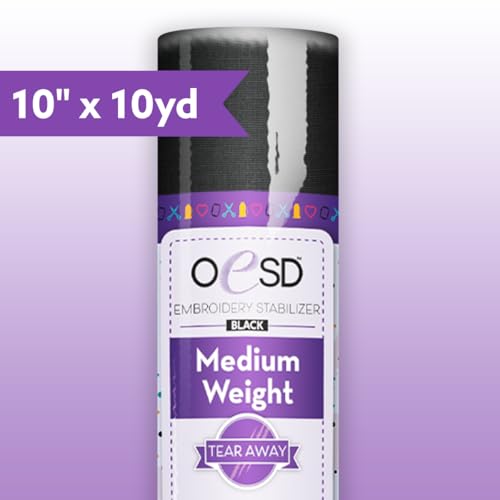 OESD Medium Weight Tear Away Black Embroidery Stabilizer 10" x 10 Yd Roll