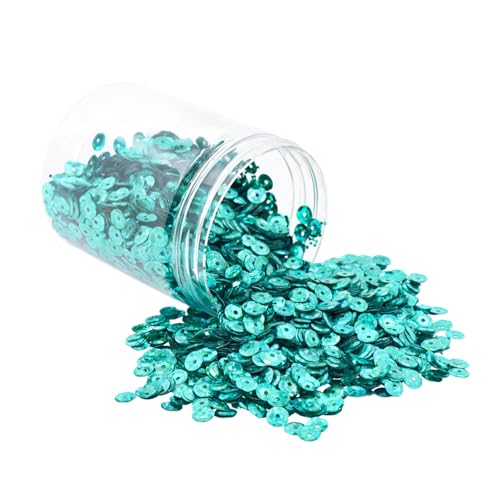 Mandala Crafts 6mm Cup Holographic Peacock Green Sewing Embroidery Sequins - color: Holographic Peacock Green, size: 6mm Cup Sequins