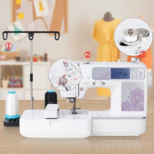 New brothread 2×5000M(5500Y) Huge Spools of Bobbin Thread- White - color: 2XWHITE