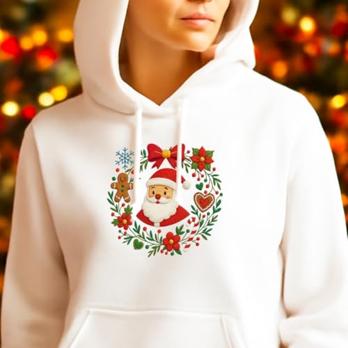 ORIGACH 4 Sheets Large Christmas Water Soluble Embroidery Stabilizers, Christmas Elements & Phrases Designs - Stick and Stitch Embroidery Paper Hand Sewing Stabilizers for Embroidery Beginners - color: Christmas Elements & Phrases