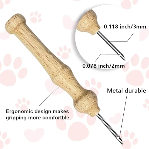 BEUNITONE Dog Punch Needle Kit for Beginners, Animals Starter Embroidery Kits with Frame & Instructions, Needle Felting Kit Poke Art for Adults DIY Handmade Craft for Coasters, Bags, Clothes Decor - color: 06-Spotted Dog
