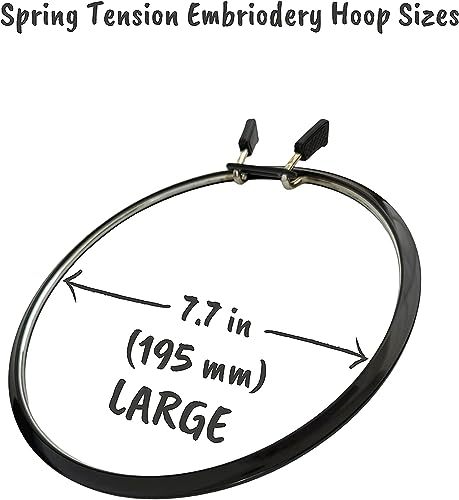Nurge Metal Embroidery Hoops - Premium Spring Tension Embroidery Hoop for Cross Stitch - Durable Ring with Quick Release Safety Clip - Ideal for Crafters,Beginners & Professionals - Black - Large - color: Black, size: Large