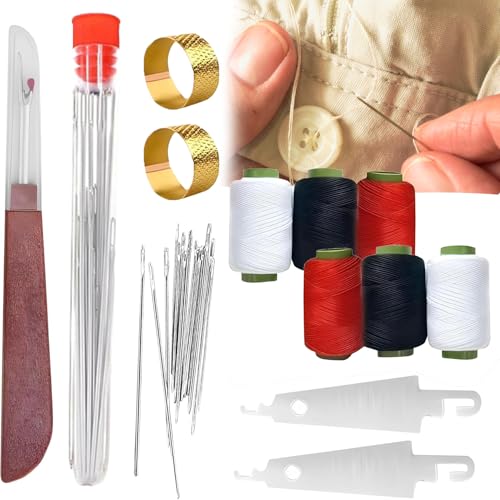 Big Eye Steel Sewing Needles Kit, 37PCS Stainless Steel Sewing Needles, Stainless Steel Hand Sewing Needles, Stainless SteelNeedles for Hand Sewing Kit, for Handcraft Lovers