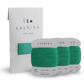 DARUMA Sashiko Thread Card Rolls Set of 3 (32.8 Yards x3) - Sewing & Embroidery, Includes Instruction Manual and Gift Packaging (Thick, Emerald) - color: Emerald, style: Thick