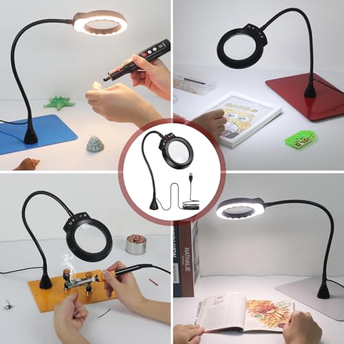 NEWACALOX Magnetic Magnifying Lamp for Helping Hands Station