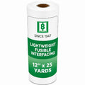 HBI Lightweight Fusible Interfacing, White Non Woven Iron-On, 12 in x 25 yd - size: 12” x 25 yd Light Weight