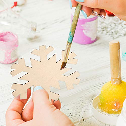 Tatuo 120 Pcs Blank Wood Christmas Ornaments 10 Shapes for DIY,Multi Shape