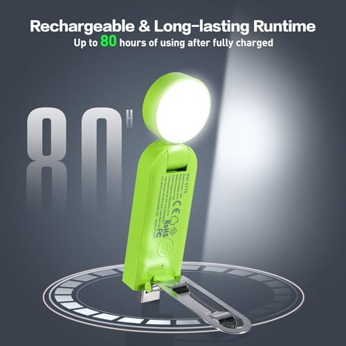VAVOFO USB Rechargeable Book Light, Bookmark Clip on LED Reading Light - color: Neon Green