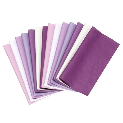 PATIKIL Cotton Fabric Bundles, 14 Pcs 4 x 4 Inch Fat Quarter Solid Color Precut Fabric Squares for Sewing Patchwork Quilting DIY Crafts, Purple - color: Purple, size: 4 x 4 Inch