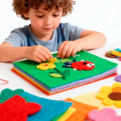 120 Pcs Craft Felt Sheets, 40 Colors 4 x4 Inch Felt Fabric DIY Crafts