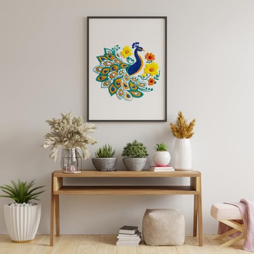 Louise Maelys Embroidery Kit for Beginners Peacock Floral DIY for Adults - color: Peacock Flower