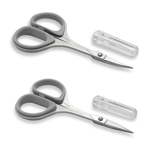 PAFASON Small Travel Sewing Embroidery Scissors Set Curve Straight Tip - color: Grey
