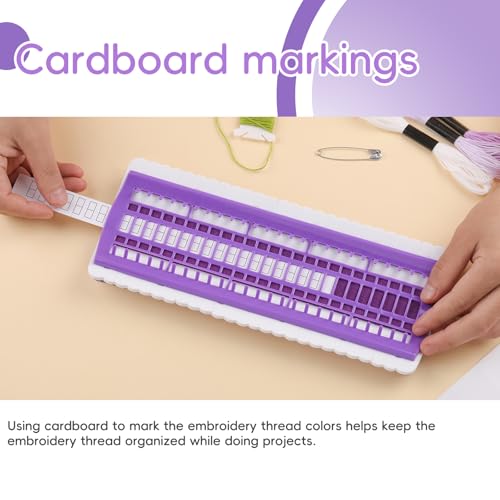Embroidery Floss Bobbins 50 Positions Thread Organizers for Cross Stitch - color: Purple