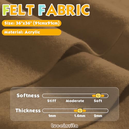 Friar Brown 36" X 36" Felt Fabric Sheet - 1.6mm Thickness - color: Friar Brown, size: 36" x 36"